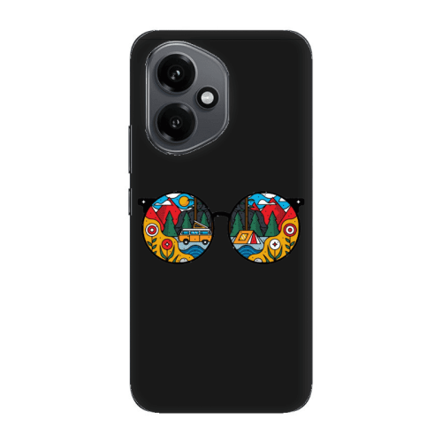 Honor Magic 400 Round Glasses Black Colored Silicone TPU Θήκη